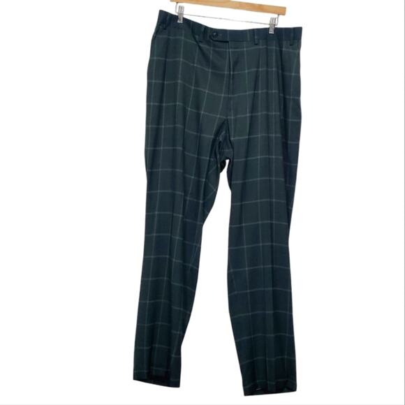 Sean John | 42x32 Green Plaid Preppy Trouser Slacks Pants - Picture 1 of 8